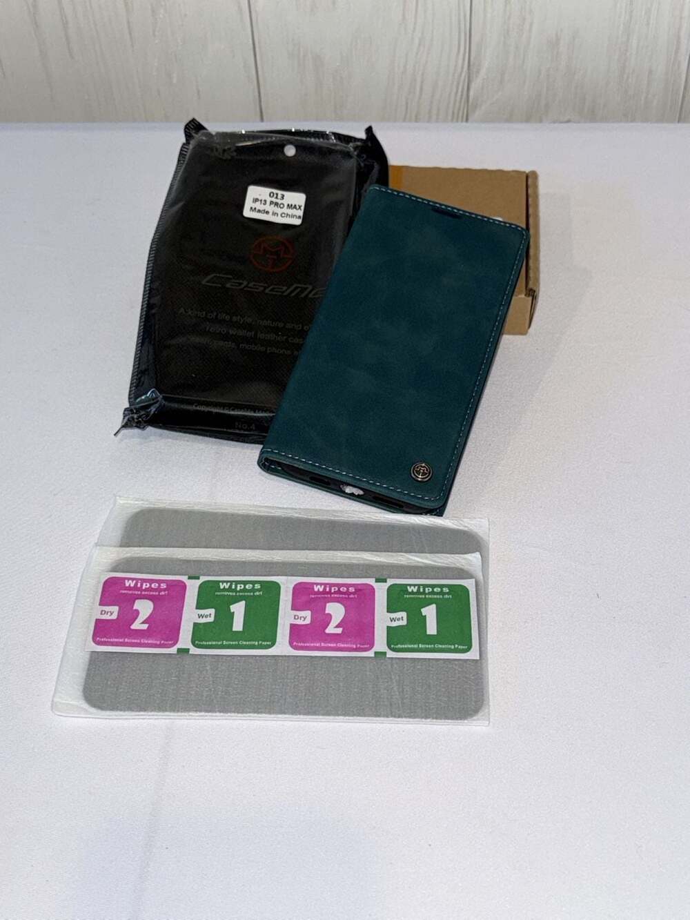 CaseMe IP13 Pro Max Retro Wallet Leather Case Phone Cover Green (b75)